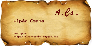 Alpár Csaba névjegykártya