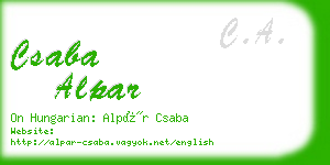 csaba alpar business card
